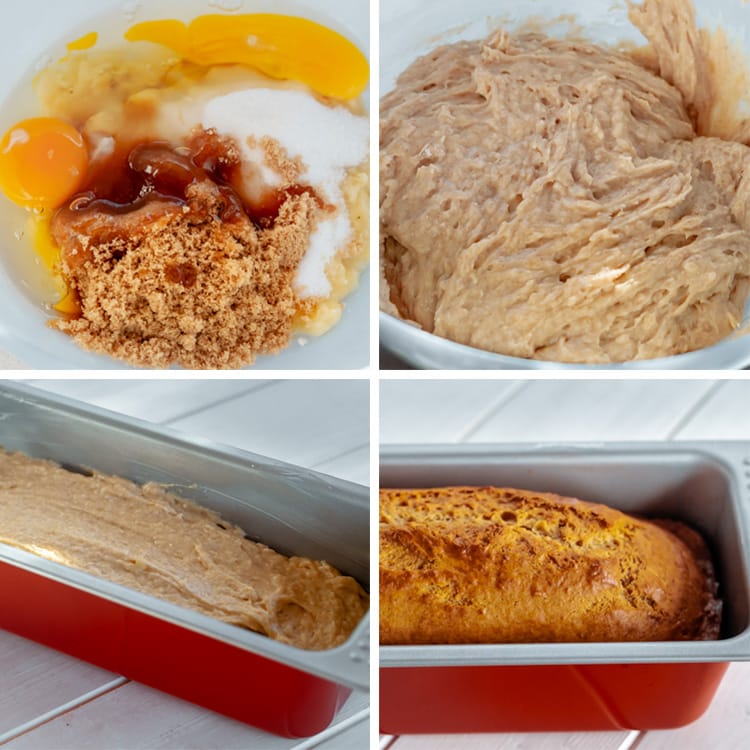 The four major steps for making the most delicious banana bread